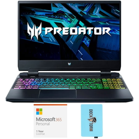 Acer Predator Helios 300 Gaming/Entertainment Laptop (Intel i7-12700H 14-Core, 15.6in 165Hz Full HD (1920x1080), Win 11 Home) with Microsoft 365 Personal , Hub