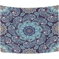 thumbnail image 2 of Foral Paisley Print Tapestry Wall Hanging Tapestries Happy Colorful Hippie Psychedelic Art Polyester Carpet Wall Decorative for Living Room Bedroom 60x51inch, 2 of 7