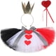 thumbnail image 2 of Falda de tul de reina roja para niña, disfraz de reina de corazones para fiesta de Halloween, minifaldas de tul mullidas para niñas, conjunto de tutú para bebé, 2 of 5