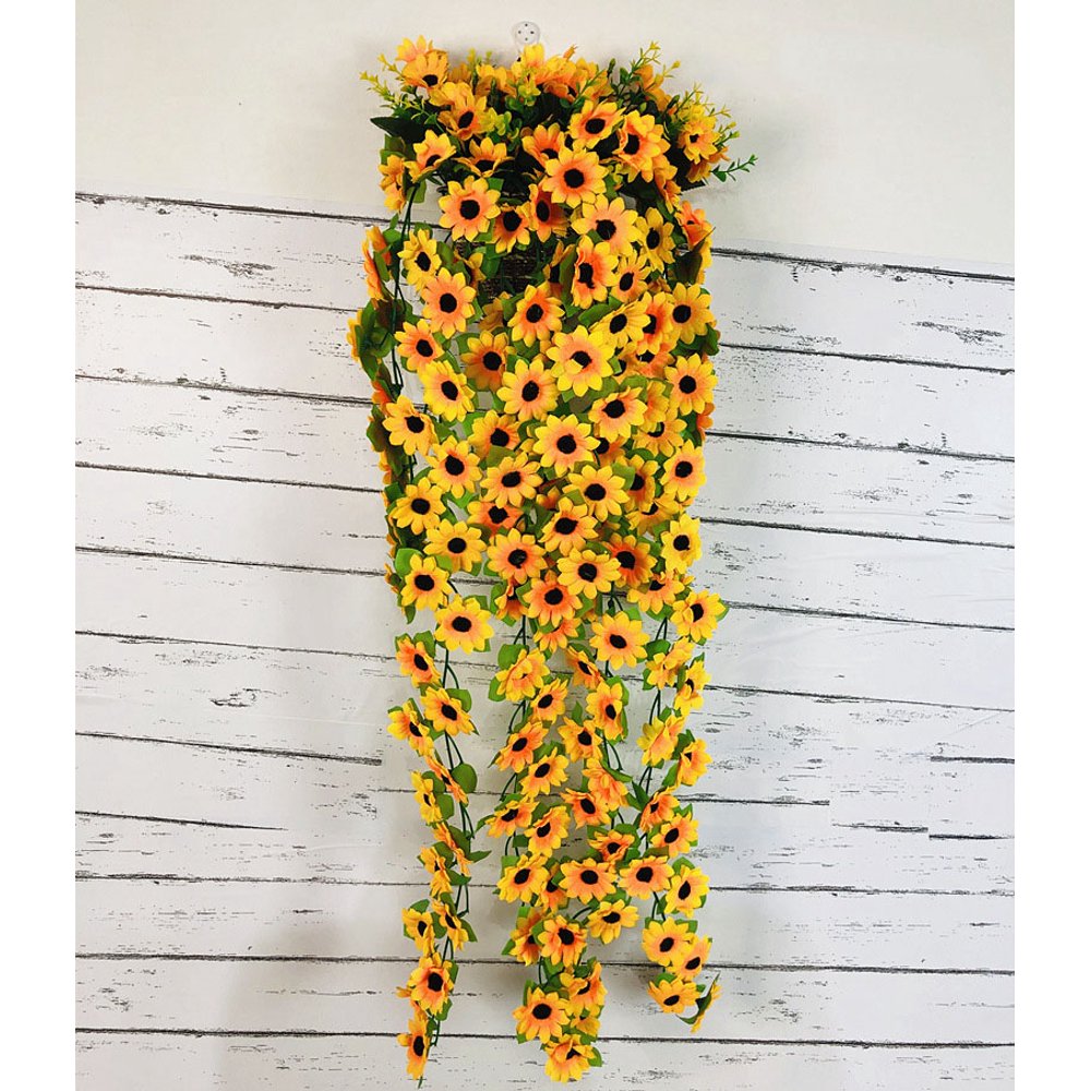 24Ft Artificial Sunflowers Vine Silk Flower Garland Hanging Baskets