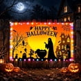 thumbnail image 5 of Cififendec Halloween Lighted Ghost Backdrop Flag, 59.06"×35.43", Happy Halloween Themed Banner for Photo Booth Wall Indoor Party Spooky Season Wall Accent, 5 of 5