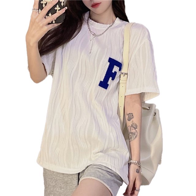 Camiseta de manga corta, camiseta de verano de manga corta para mujer, camiseta de media manga, estética elegante
