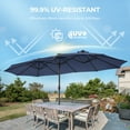 thumbnail image 3 of Patbrela 15ft Patio Umbrella with Light and Base, Double Sided  Large Rectangular Outdoor Umbrella with Crank Handle, for Garden, Yard, Poolside and Outdoor Activities, Navy, 3 of 8