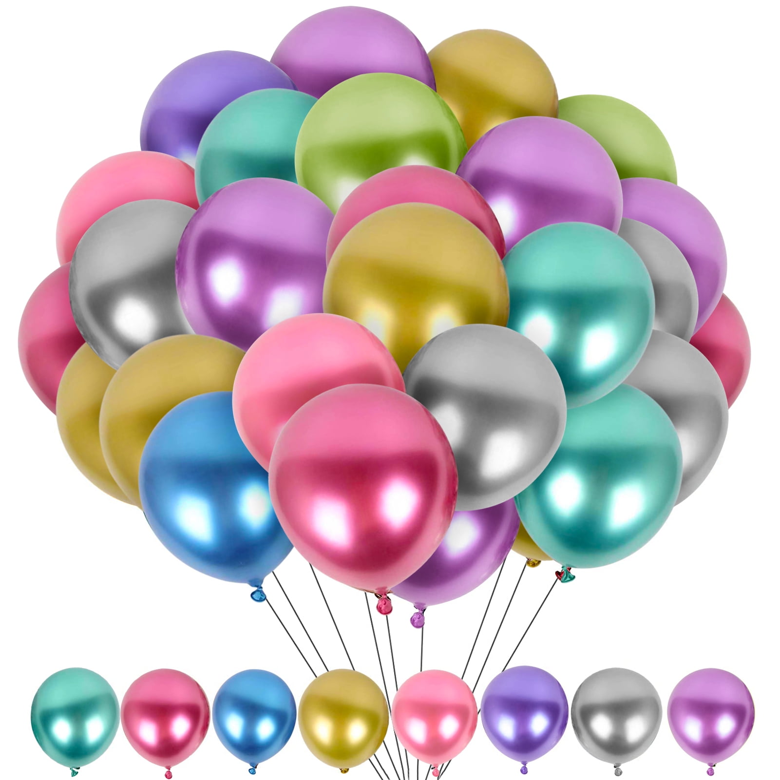 Toplive Confetti Latex Balloons, 50 Pack 13 inch Birthday Balloons for