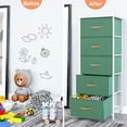 thumbnail image 3 of Crestlive Products 5 Drawers Fabric Dresser Vertical Storage Tower,Green, 3 of 8