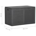 thumbnail image 4 of vidaXL Garden Storage Box 180L Black PP Rattan, 4 of 5