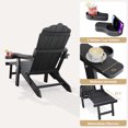 thumbnail image 5 of Lofka Folding Adirondack Chair with Cup Holder, Weather-Resistant Outdoor Furniture for Patio| Pool| Garden,  Black, 5 of 7