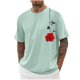 thumbnail image 5 of Camisas de Manga Larga para Hombres Imprimir Casual Cuello Redondo Blusa de Manga Corta, Camisas de Lino para Hombres, 5 of 8