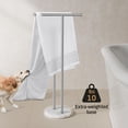 thumbnail image 2 of Free Standing Towel Rack 3X Thicker Round Marble Base for Bathroom Floor, Double T-Shape Towel Rack Stand with 100% Natural Mable Base, 18/8 Stainless Steel, Brushed Finish, BTH237B-2, 2 of 9