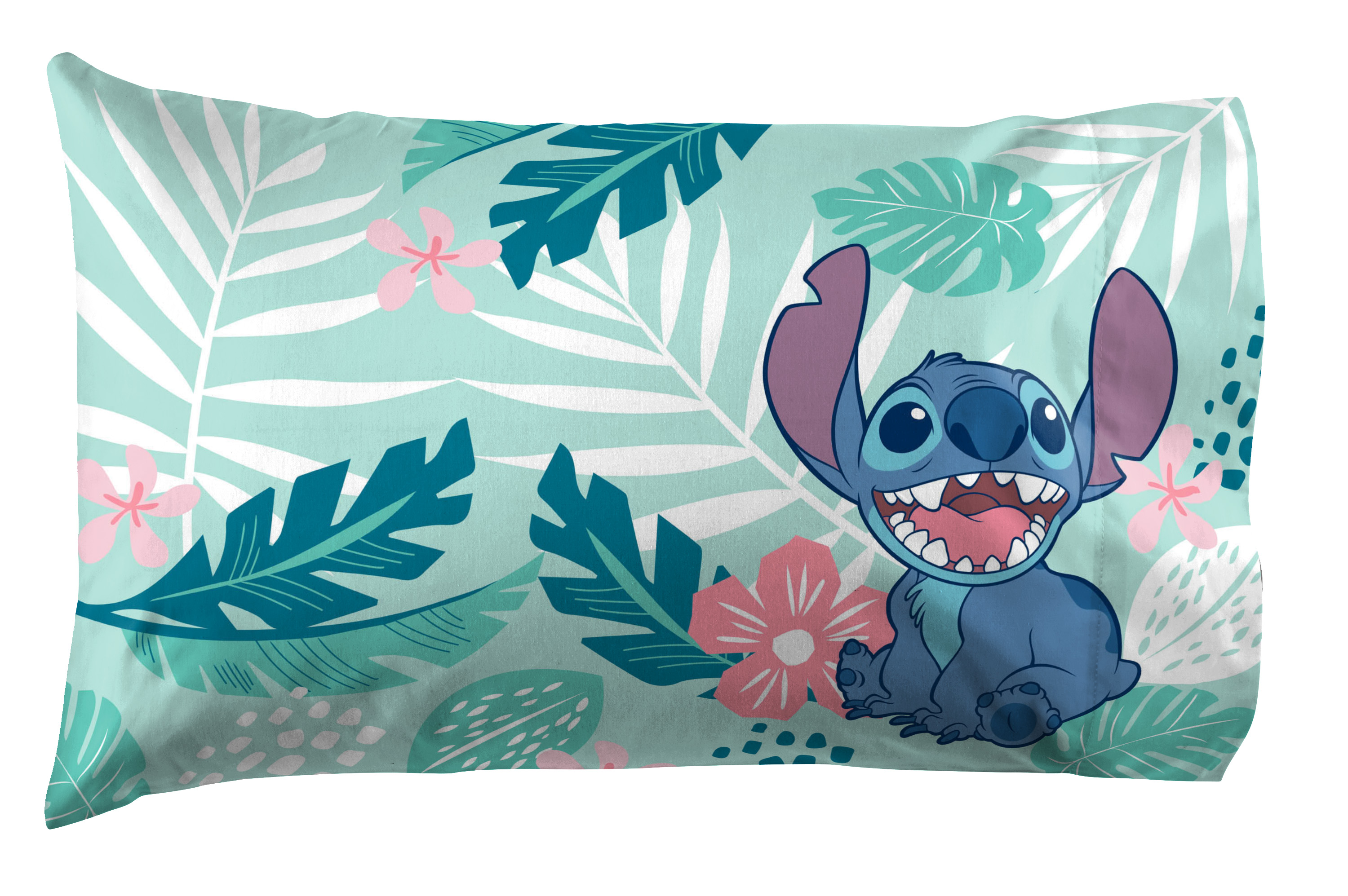 Lilo & Stitch Misty Palm Microfiber Standard-Sized Single Pillowcase 20" x 30", Blue