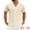 Beige, variant on DARING DIVA Men's Hollow Knitted Shirt Short Sleeve Button Down Striped Shirts M Blue