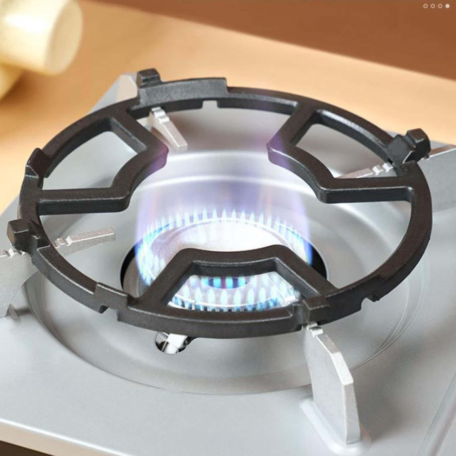 2x Cast Iron Gas Rings Reducer Trivets Multifunction Gas Hob Cover Gas Cooker Wok Support Rings for Kitchen Tea Kettles Camping Butter Warmers