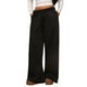 thumbnail image 1 of Pantalones Deportivos de Pierna para Mujer, Cintura Alta, Holgados, con Cordón Interior y Pierna Recta. Negro M, 1 of 9