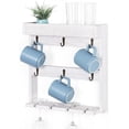 thumbnail image 2 of 3 Tier Wood Mug Rack Wall Mounted Coffee Cup Organizer Hanging Storage Rack, 2 of 7