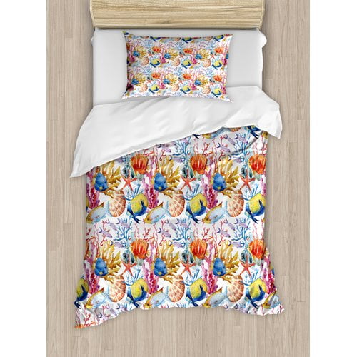 Baggage Covers Coral Reef Fish Pattern Sea Plants Washable Protective Case