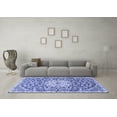 thumbnail image 3 of Ahgly Company Machine Washable Indoor Square Medallion Blue Traditional Area Rugs, 5' Square, 3 of 4