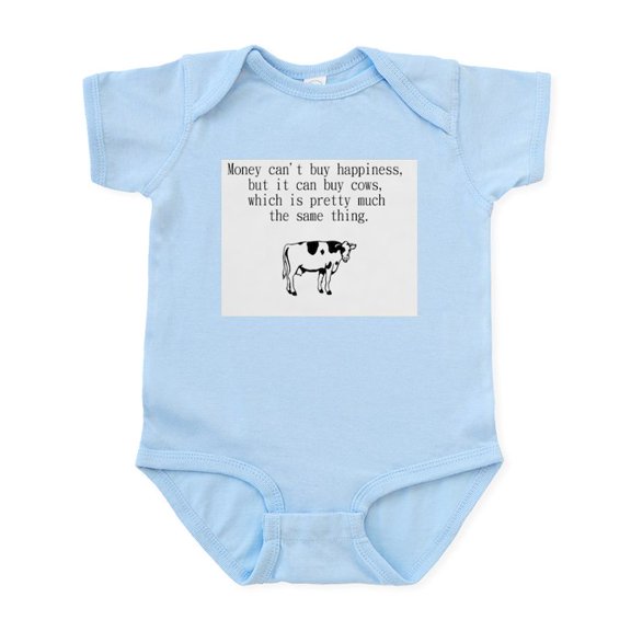 CafePress - Money Can't Buy Happiness But It Can Buy Cows Body - Baby Light Bodysuit, Size Newborn - 24 Months