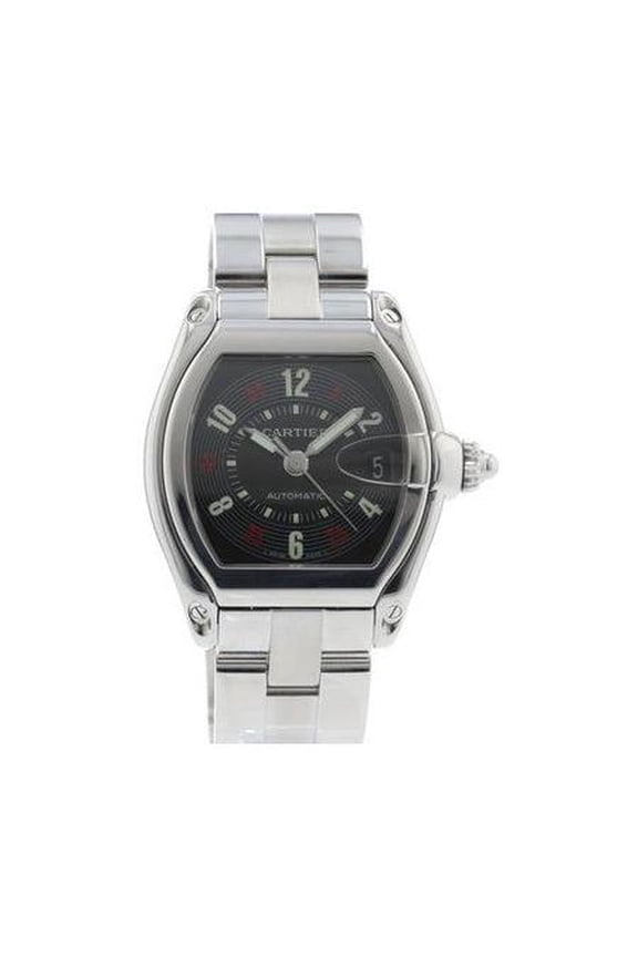 Pre-Owned Cartier Roadster 38MM W62002V3 / 2510 Black Arabic Dial Stainless Steel Bracelet