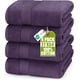 thumbnail image 1 of Juego de toallas de baño Utopia Towels, lujosas, 100 % algodón, 4 piezas, color ciruela, 1 of 9