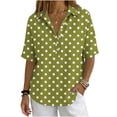 thumbnail image 2 of MAFYTYTPR Women's Polka Dot Half-Button Shirt Spread Collar Short Sleeve Casual Tops for Everyday Wear S-3XL Plus Size, 2 of 7