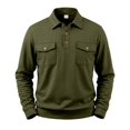 thumbnail image 7 of JULMCOMO Polo Shirts for Men Button Collared Casual Workwear Style Long Sleeve Shirts Regular Fit Work Tops with Chest Pockets Army Green XL, 7 of 7