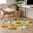 thumbnail image 4 of Round Rugs 3.3 Ft, Farmhouse Sunflowers Non Slip Area Rugs for Kitchen Bedroom Entryway, Rustic Barn Doors Flowers Butterfly Wooden Washable Carpet Runner Rug Floor Mats for Bedroom Home Decor, 4 of 8