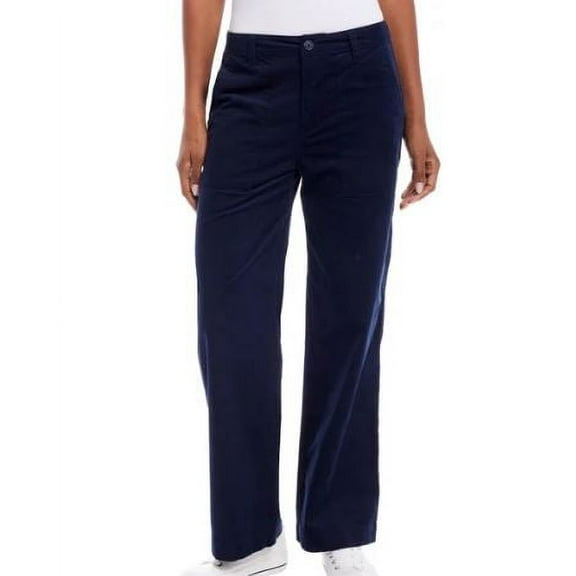 Weatherproof Vintage Ladies' Wide Leg Corduroy Pants, Navy 14