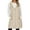 Beige, variant on Womens Long Puffer Vest Fall Winter Trendy Zip Up Sleeveless Coat Down Jacket Quilted Hooded Warm Outerwear