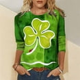 thumbnail image 2 of Camisas Para Mujer Día de San Patricio Camisas Y Blusas Camiseta Cuello Redondo Flores Impreso Tops Sueltos Chica Camisetas de Manga Corta Odeerbi ODB125375, 2 of 5