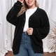 thumbnail image 4 of Cárdigan de Punto Grueso para Mujer, Larga, Cuello en V, Botones, con Bolsillo, para Otoño e Invierno Negro XXL, 4 of 9
