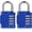 Blue (3.15 Inch), variant on Combination Padlock Locker Lock, 4 Digit Combo Lock for Locker, Gym, School, Luggage, Gate, Suitcase, Bike, Cabinet, Shed, Storage - 2 Pack Blue