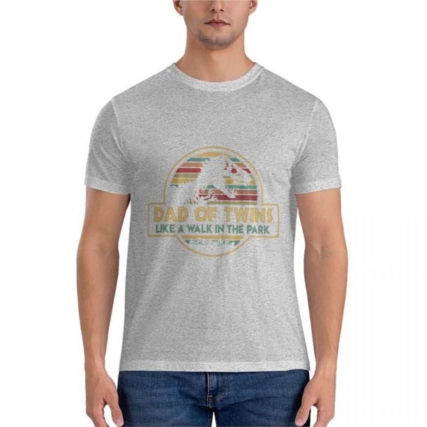 Camiseta de papá de gemelos para hombre camisa de diseño grande y alto esencial como un paseo en el parque gráfico