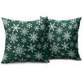 thumbnail image 2 of Forest Green White Winter Snowflakes Pillow Covers 20x20 Set of 2 Christmas Decorative Throw Pillows Outdoor Farmhouse Xmas Holiday Seasnoal Pillowcases Cushion Case Decor for Home Sofa Couch Bed, 2 of 4