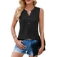 thumbnail image 1 of Blusa de Verano Sin Mangas con Cuello en V y Abertura en el Cuello con Panel de Encaje para Mujer Negro XXL, 1 of 9