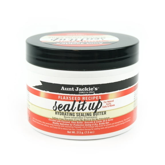 Aunt Jackie's Flaxseed Recipes Seal It Up, Hydrating Sealing Butter, Helps Prevent and Repair Damaged Hair, 7.5 Ounce Jar{{name}