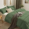 thumbnail image 3 of D.N.G. BEDDINGS 3 Piece Boho Chic Pom Pom Comforter, All Season Down Alternative Bedding Comforter with 2 Pillow Shams (Oversized Super King Size, Moss) 800 Thread Count, Egyptian Cotton., 3 of 6