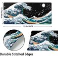 thumbnail image 3 of Japanese Black White Gaming Mouse Pad XXL Blue Green Sea Wave Moon Birds Extended Big Large Desk Mat Non-Slip Rubber Base Stitched Edge Long Keyboard Mousepad for PC Computer Laptop,35.4×15.7 in, 3 of 6