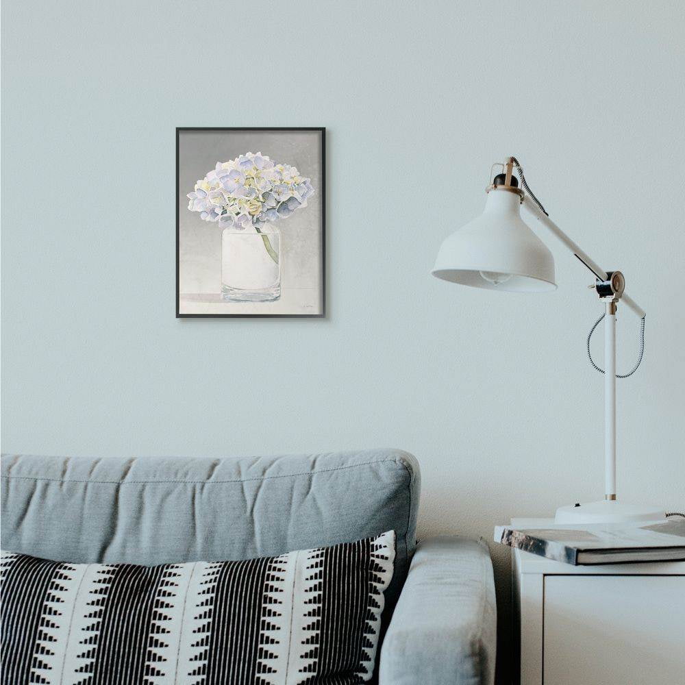 Stupell Industries Jar Flowers Purple Grey Watercolor Painting Framed Giclee Texturized Art by James Wiens