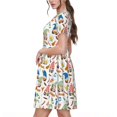 thumbnail image 2 of Balery Barbecue Gnomes Vestidos sueltos de manga corta para mujer, vestidos de verano 2025, vestidos casuales de corte A con vuelo., 2 of 6