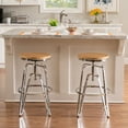 thumbnail image 4 of Linon Farhart Backless Bar Stool with Adjustable Height & Swivel, Silver, 4 of 11