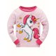 thumbnail image 4 of Girls Cartoon Unicorn Print Long Sleeve Pajamas Two Piece Sets For Toddler Girl, 4 of 4