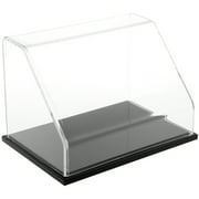 Plymor Clear Acrylic Slanted Front Display Case with Black Base, 9" W x 6" D x 6" H