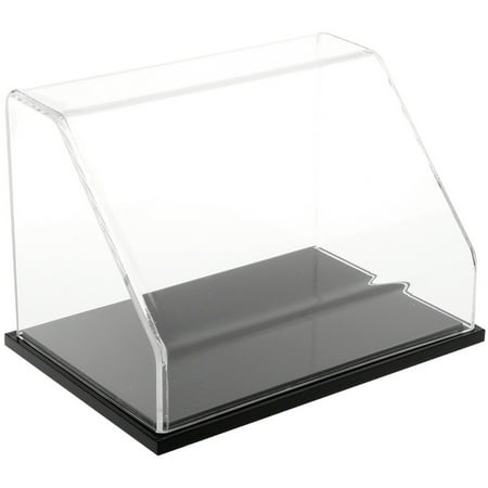 Plymor Clear Acrylic Slanted Front Display Case with Black Base, 9" W x 6" D x 6" H