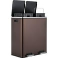 Arlopu Stainless Steel Dual Trash Can, 16 Gallon / 60L Recycling Bin
