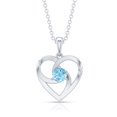 thumbnail image 2 of Rosec Jewels Natural Aquamarine Heart Pendant for Women (0.25 CT) - March Birthstone, 14K White Gold, 2 of 7
