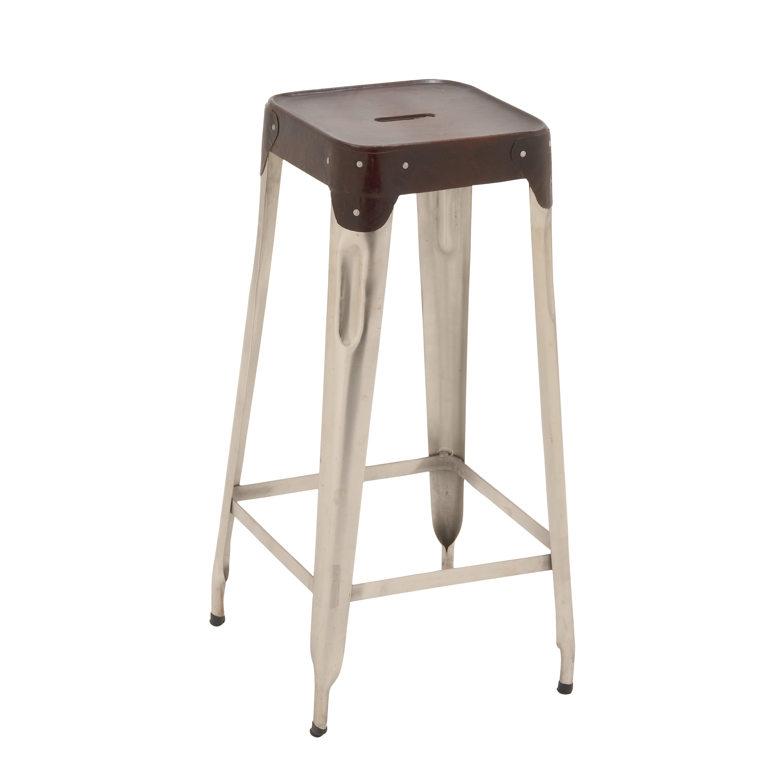 Uma Attractive Metal Real Leather Bar Stool 15 W 30 H Com