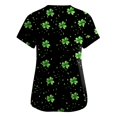 thumbnail image 3 of Nursing Uniforms Shirts Women Irish Shamrock Printed V Neck Breathable Scrub Tops Short Sleeve Professionals Soft Stretch St. Patrick's Day Workwear Shirt with Pockets dark green 4X-Large, 3 of 4