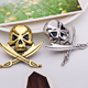 thumbnail image 2 of Jumpingount Broches para mujer Calavera Esmalte Sombrero Chaqueta Corbata Collar Broche Ropa Joyería Decoraciones de Halloween Regalos de vacaciones Accesorios de disfraces Oro Jumpingount AP004647-01, 2 of 6