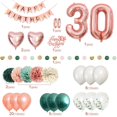 thumbnail image 2 of BIRLON 30th Birthday Decorations, Women Birthday Party Supplies, Happy Birthday Banner, Rose Gold Balloon, Green Balloon, Heart Balloon, Paper Pom Poms, Birthday Balloon Garland Arch Kit(Rose Gold), 2 of 5