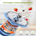 thumbnail image 2 of 800W Juicer Extractor Easy Clean, 3-Speed Control, Dual Speed Centrifugal Juicer with Non-drip Function, Stainless Steel Juicers, 2 of 8